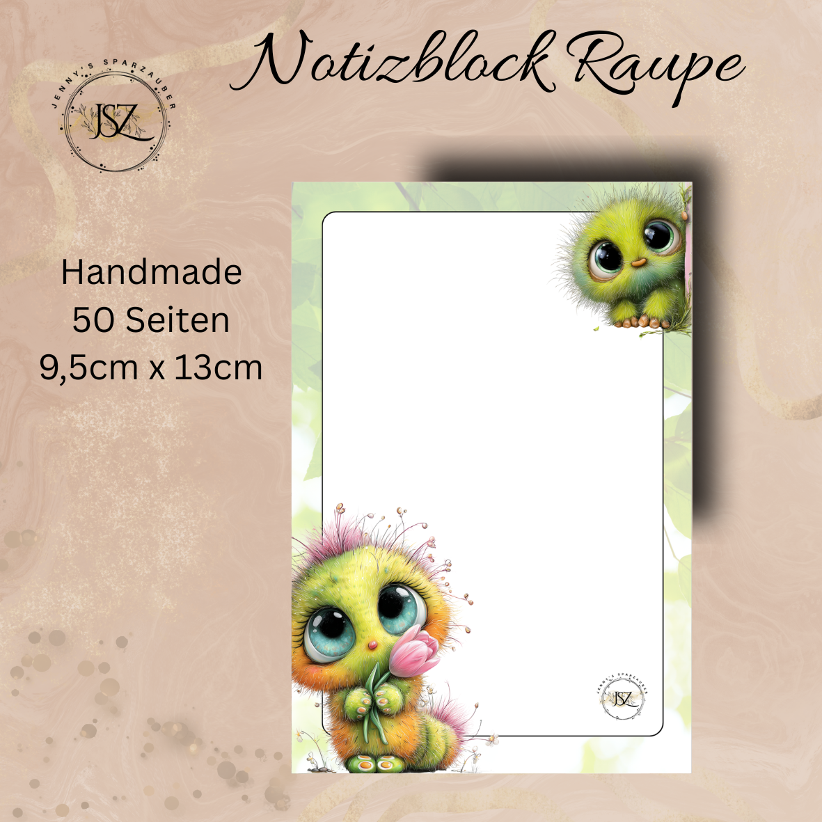 Notizblock Raupe