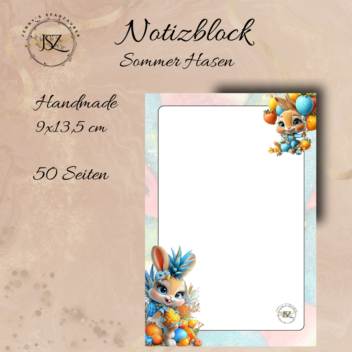Notizblock Sommer Hasen