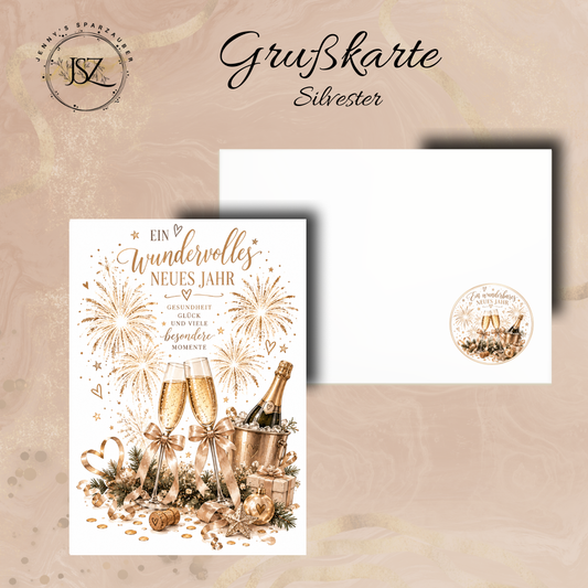 Grußkarte Silvester (Klappkarte)