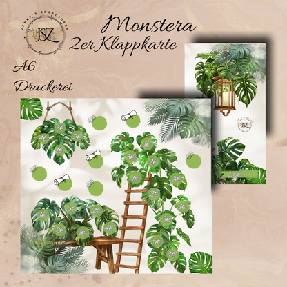 Monstera Klappkarte