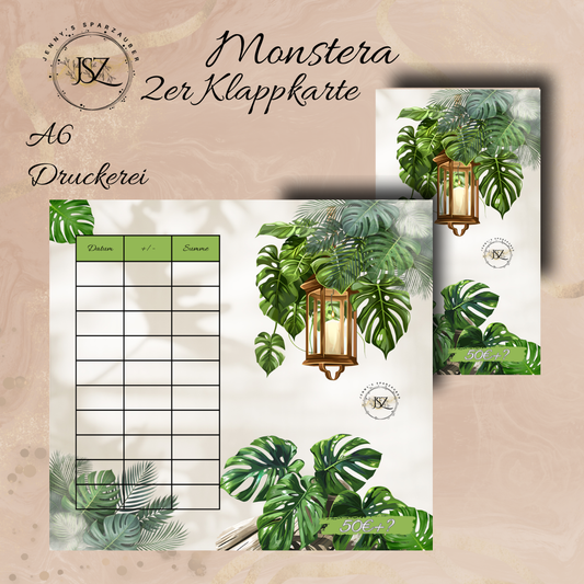 Monstera Klappkarte