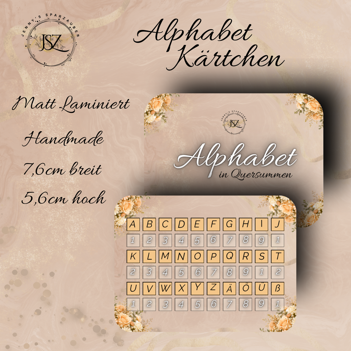 Alphabet Karte (Quersummen)