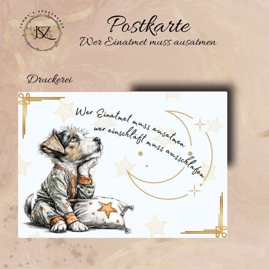 Postkarte Wer Einatmet muss auch ausatmen