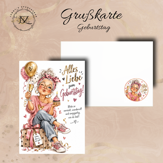 Grußkarte Geburtstag (Klappkarte)