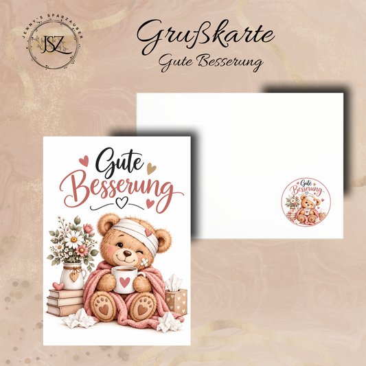 Grußkarte Gute Besserung (Klappkarte)
