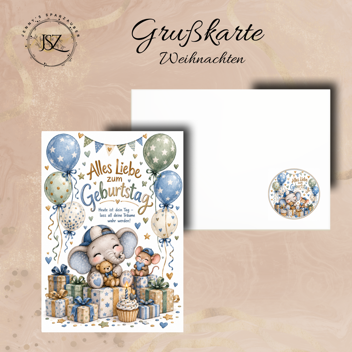Grußkarte Jungen Geburtstag (Klappkarte)