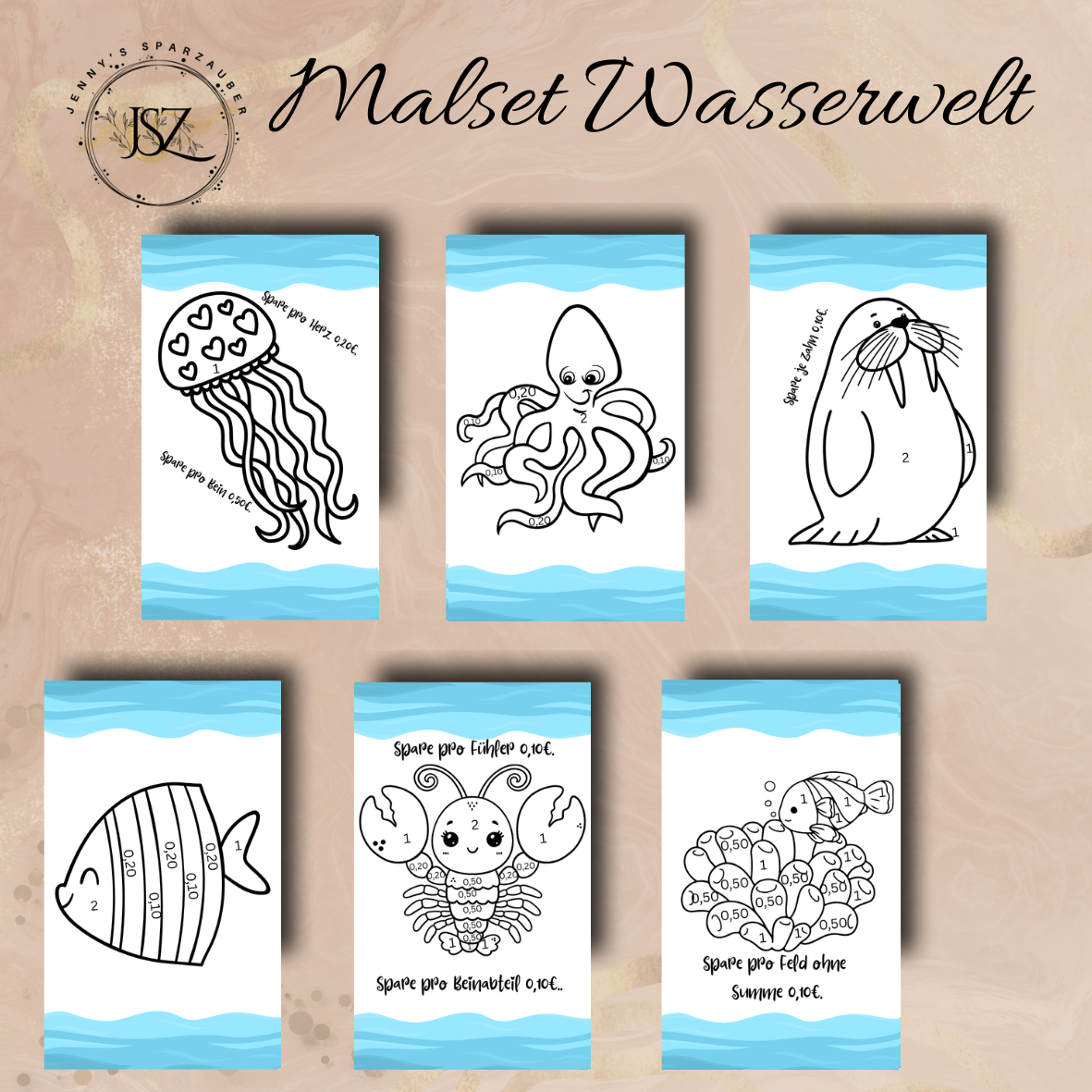 Malbuch Wasserwelt